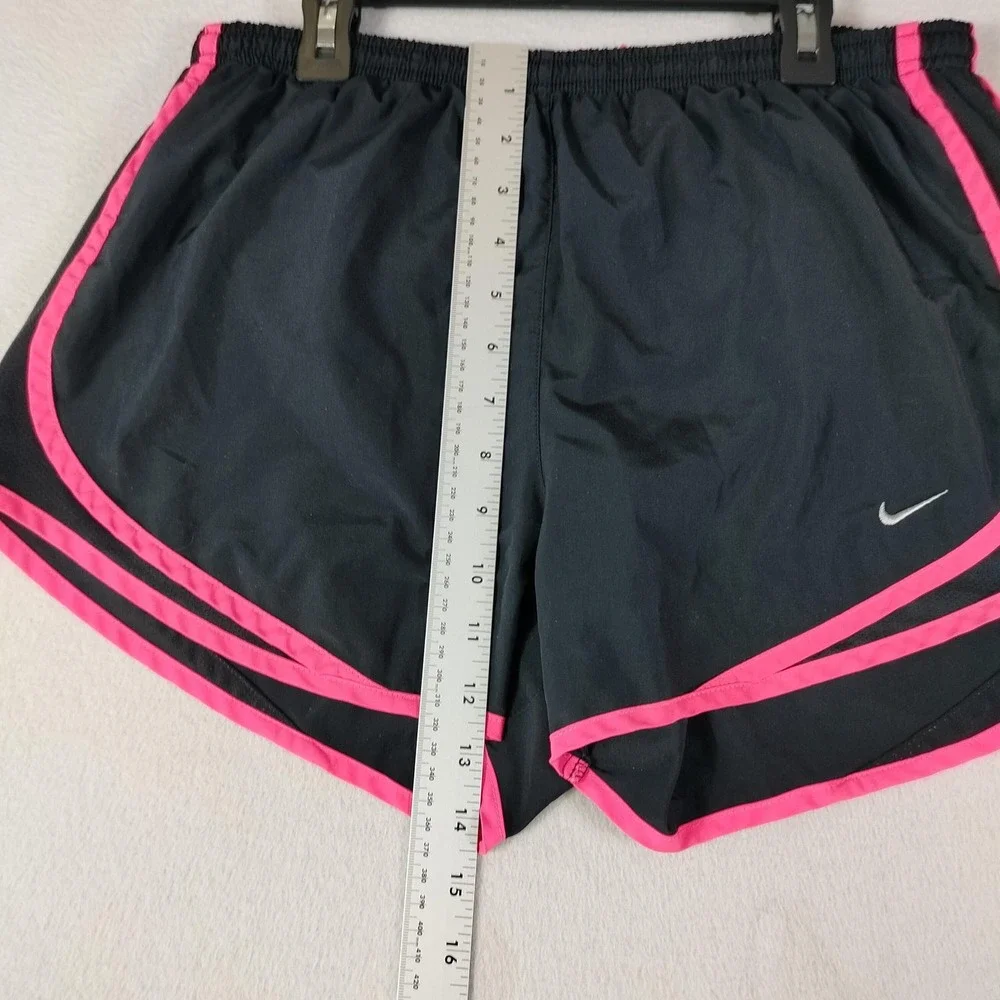 Nike Dri-FIT Shorts Womens Medium Athletic Running Lightweight Black Pink‎ Trim
